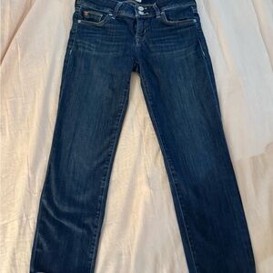 Hudson Jeans Cuffed Stretch in Dark Blue Wash